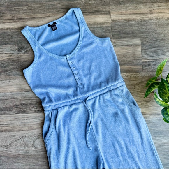 Rue21 Women’s Light Blue Sleeveless Jumpsuit with Drawstring Waist Size M - Picture 5 of 13
